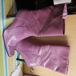 Mauve Pink mid calf boots